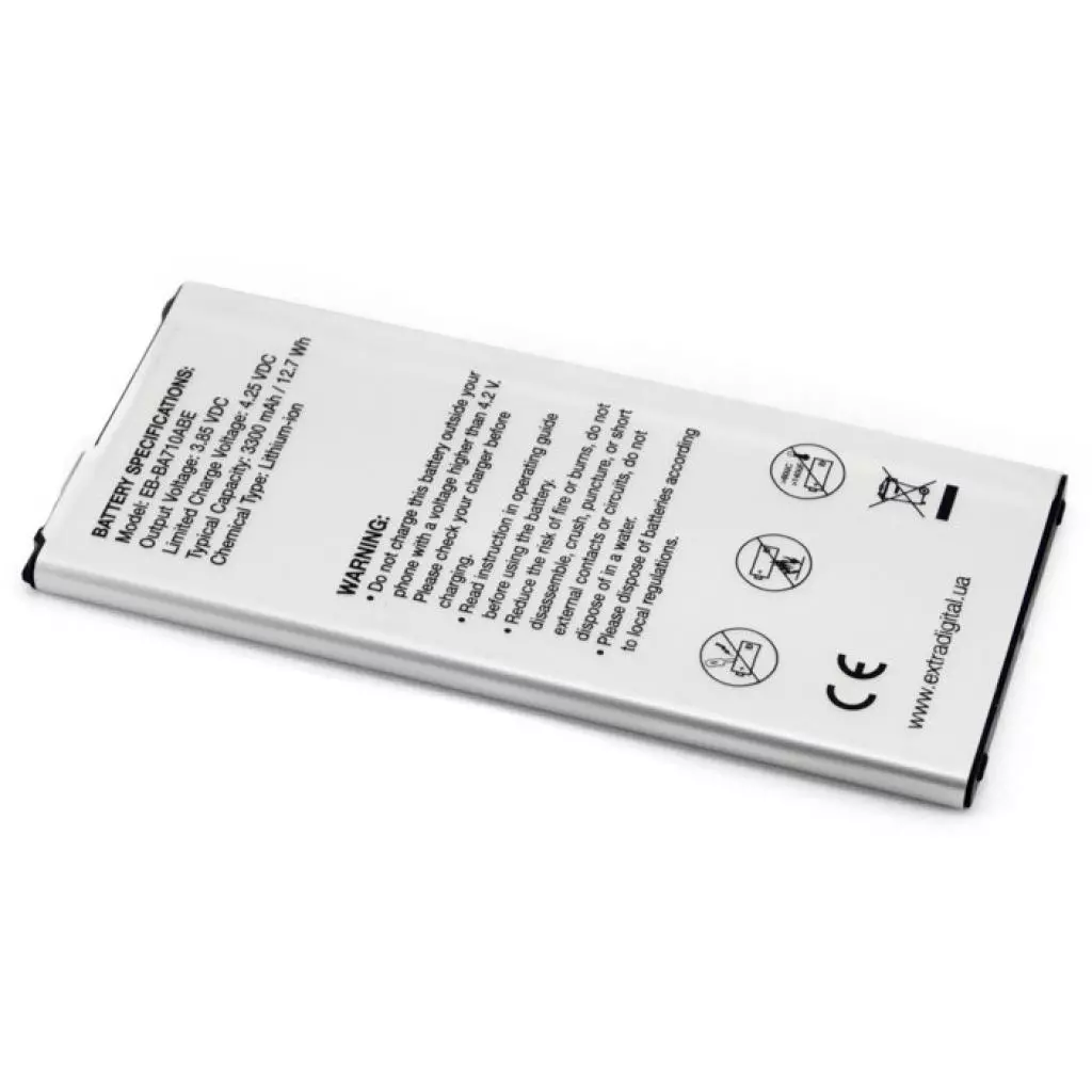 Аккумуляторная батарея для телефона Extradigital Samsung Galaxy A7 2016 Duos (EB-BA710ABE) 3300 mAh (BMS6424) - 2