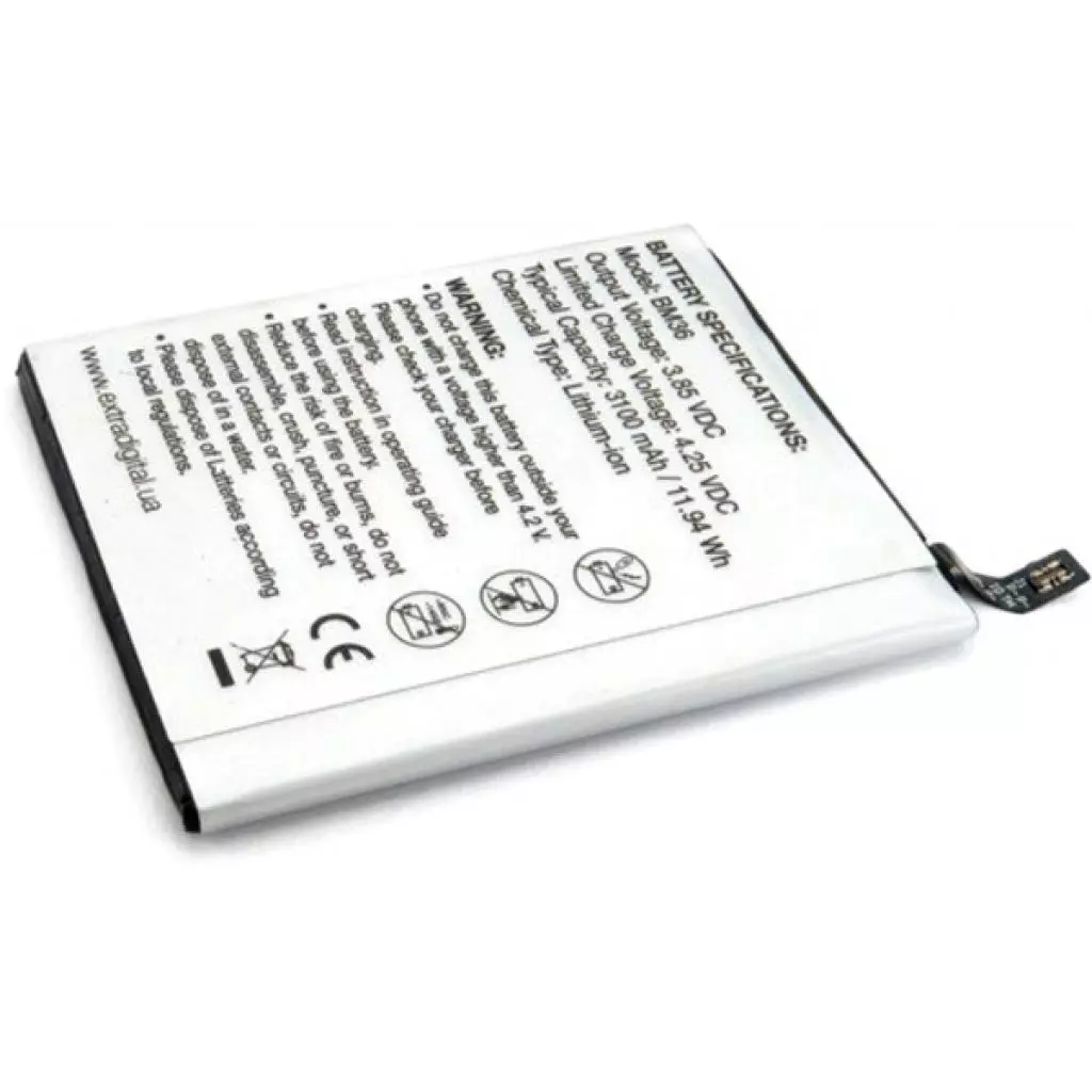 Аккумуляторная батарея для телефона Extradigital Xiaomi Mi 5S (BM36) 3100 mAh (BMX6470) - 3