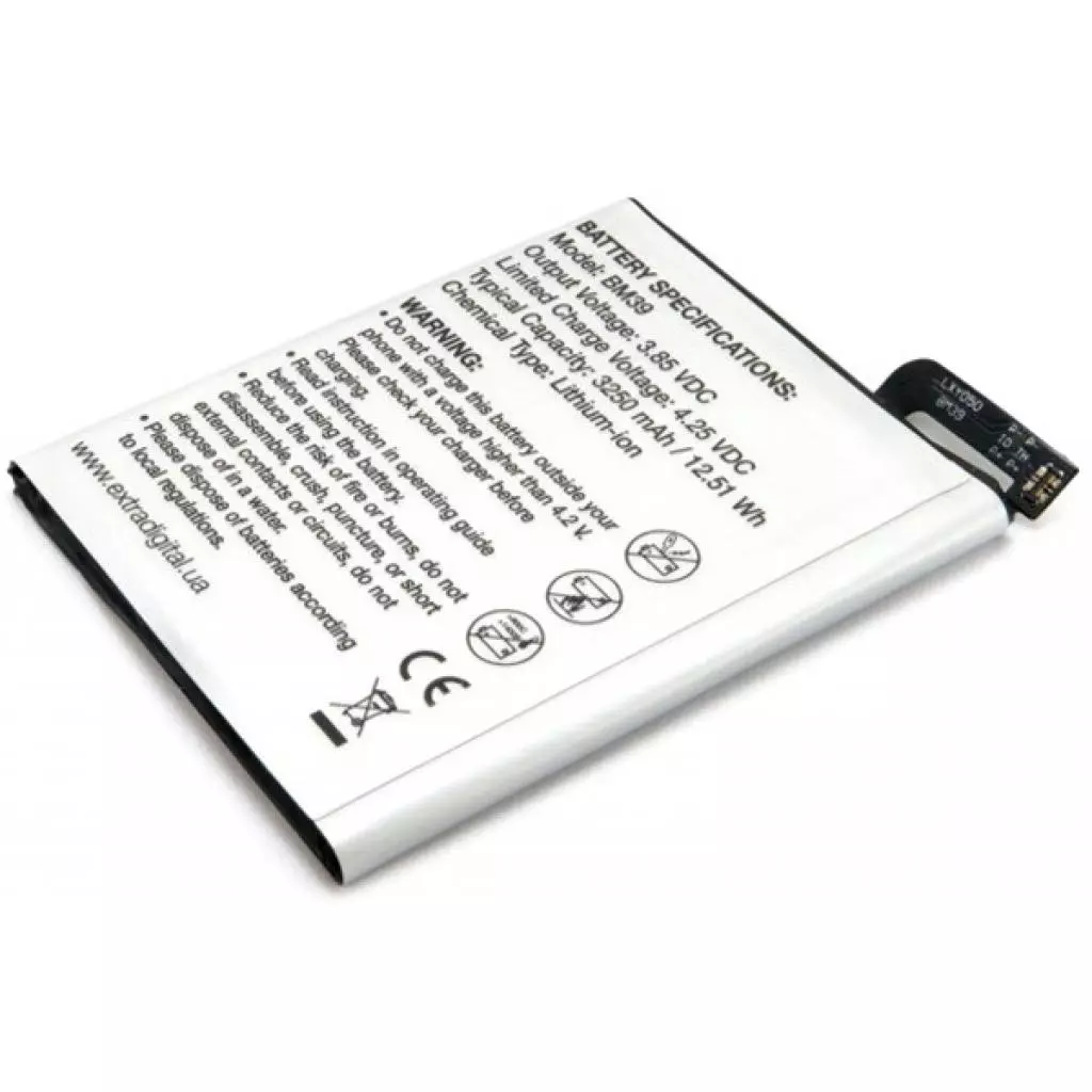 Аккумуляторная батарея для телефона Extradigital Xiaomi Mi 6 (BM39) 3250 mAh (BMX6472) - 3