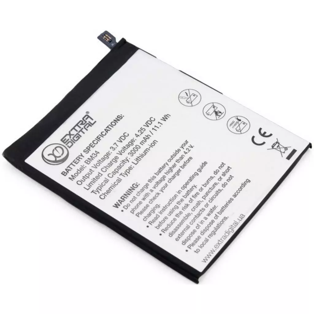 Аккумуляторная батарея для телефона Extradigital Xiaomi Mi Note Pro (BM34) 3000 mAh (BMX6442) - 1 Аккумуляторная батарея для телефона Extradigital Xiaomi Mi Note Pro (BM34) 3000 mAh (BMX6442) - 1