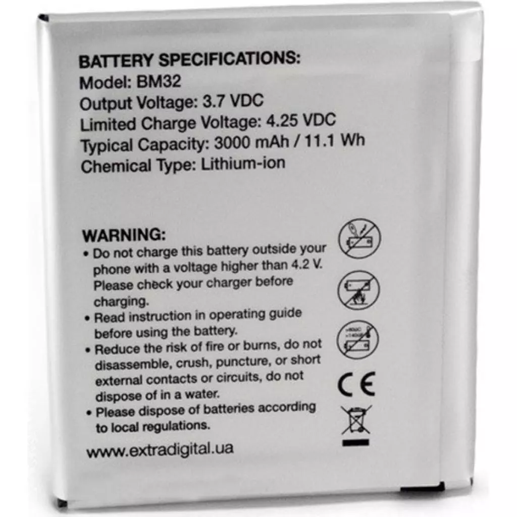 Аккумуляторная батарея для телефона Extradigital Xiaomi Mi4 (BM32) 3000 mAh (BMX6446) - 1 Аккумуляторная батарея для телефона Extradigital Xiaomi Mi4 (BM32) 3000 mAh (BMX6446) - 1