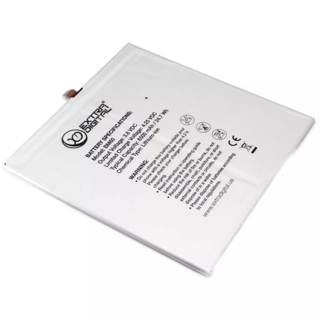 Аккумуляторная батарея для телефона Extradigital Xiaomi MiPad (BM60) 6500 mAh (BMX6452) - 2