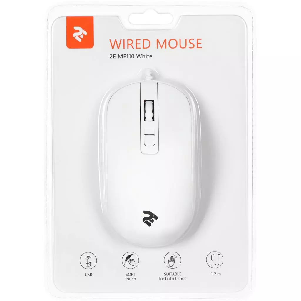 Мышка 2E MF110 USB White (2E-MF110UW) - 3