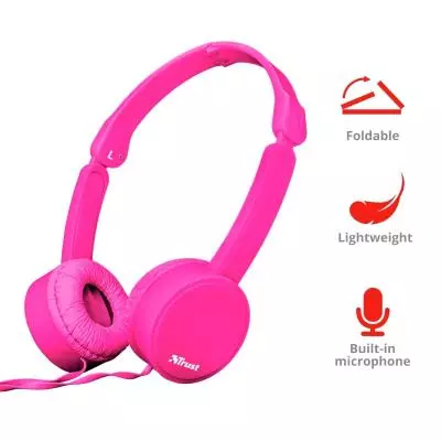 Наушники Trust Nano On-Ear Mic Pink (23102) - 8
