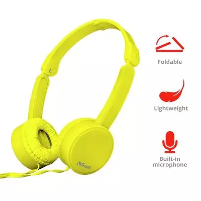 Наушники Trust Nano On-Ear Mic Yellow (23106) - 8