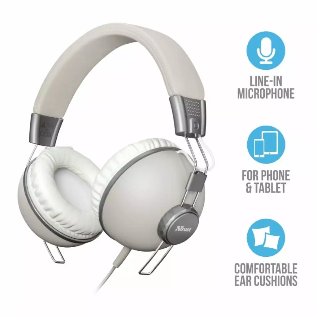 Наушники Trust Noma Over-Ear Mic Retro Ivory (22636) - 4