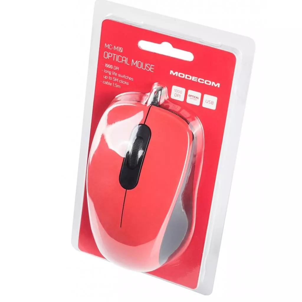 Мышка Modecom MC-M10 USB Red (M-MC-0M10-500) - 5 Мышка Modecom MC-M10 USB Red (M-MC-0M10-500) - 5