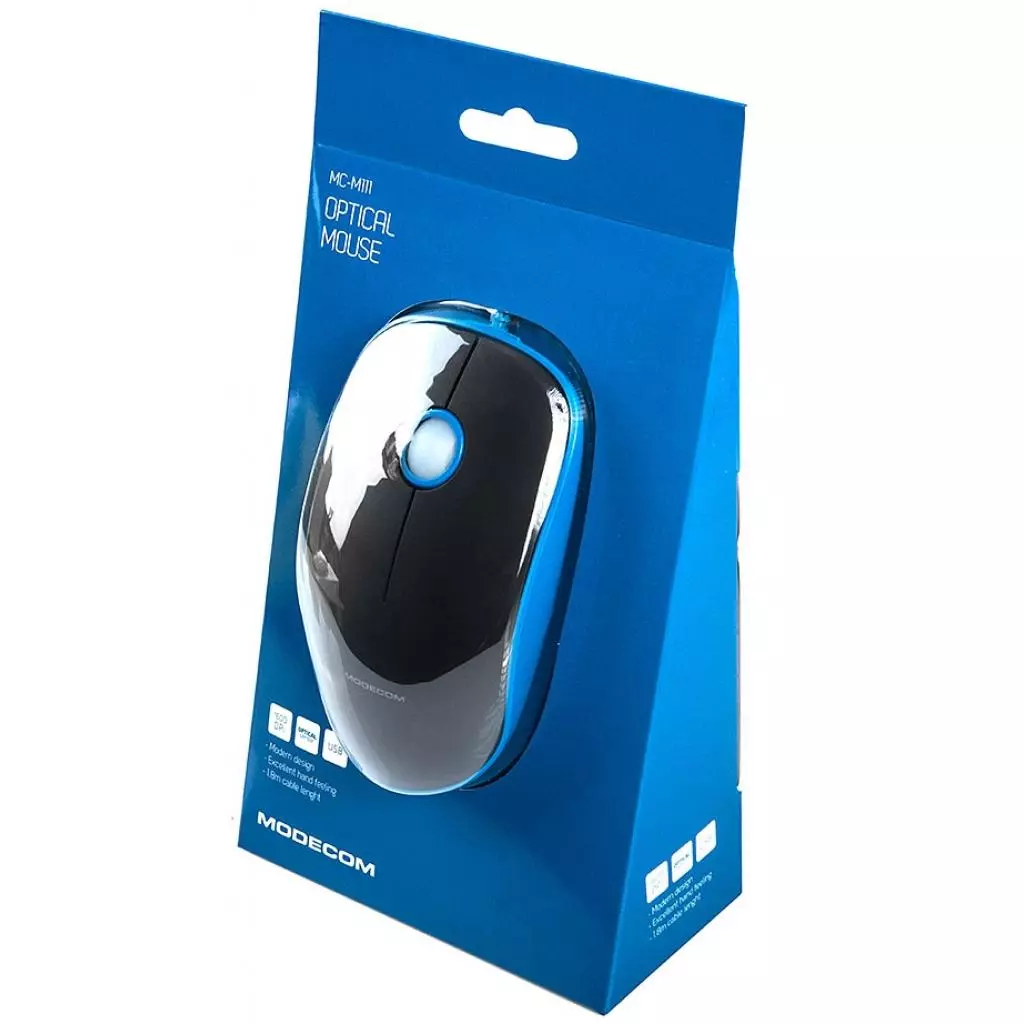 Мышка Modecom MC-M111 USB Blue-Black (M-MC-M111-140) - 4 Мышка Modecom MC-M111 USB Blue-Black (M-MC-M111-140) - 4