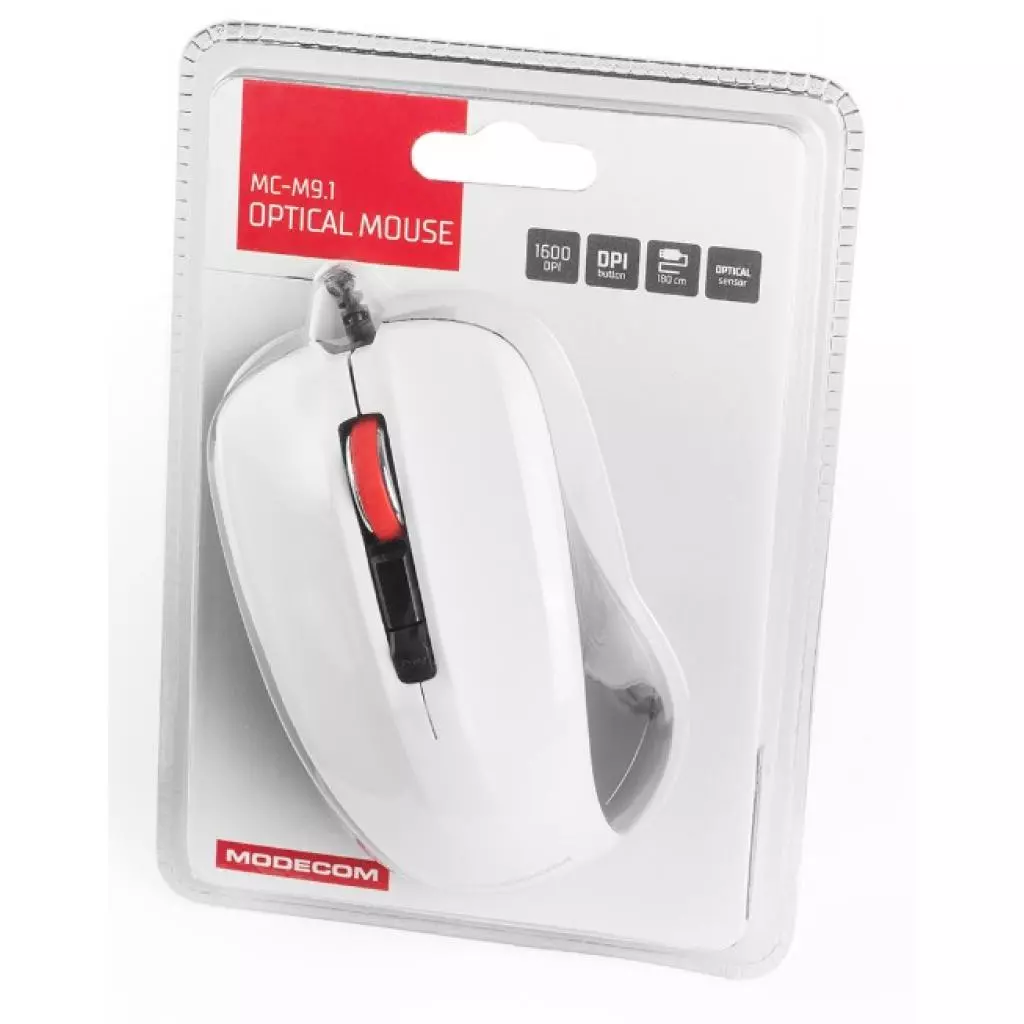 Мышка Modecom MC-M9.1 USB White (M-MC-00M9.1-200) - 4 Мышка Modecom MC-M9.1 USB White (M-MC-00M9.1-200) - 4