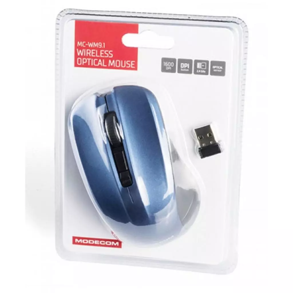 Мышка Modecom MC-M9.1 Wireless Blue (M-MC-0WM9.1-140) - 4 Мышка Modecom MC-M9.1 Wireless Blue (M-MC-0WM9.1-140) - 4