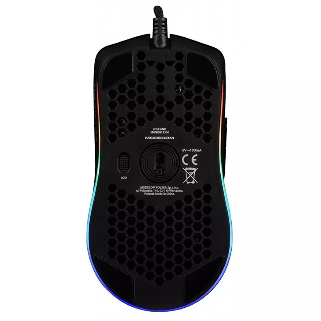 Мышка Modecom Shinobi 3360 Volcano USB Black (M-MC-SHINOBI-3360-100) - 6 Мышка Modecom Shinobi 3360 Volcano USB Black (M-MC-SHINOBI-3360-100) - 6