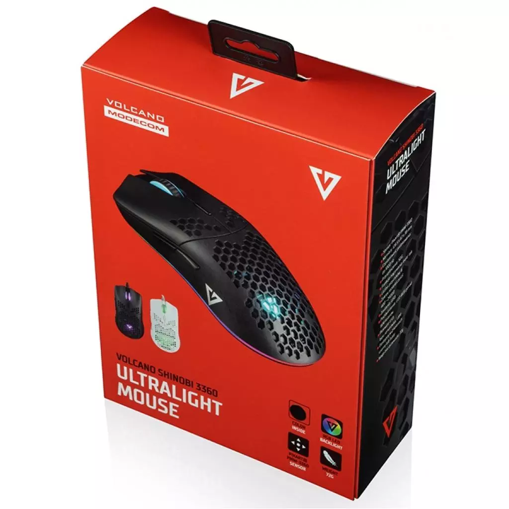 Мышка Modecom Shinobi 3360 Volcano USB Black (M-MC-SHINOBI-3360-100) - 8 Мышка Modecom Shinobi 3360 Volcano USB Black (M-MC-SHINOBI-3360-100) - 8