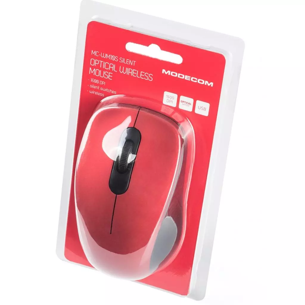 Мышка Modecom MC-WM10S Silent Wireless Red (M-MC-WM10S-500) - 5 Мышка Modecom MC-WM10S Silent Wireless Red (M-MC-WM10S-500) - 5
