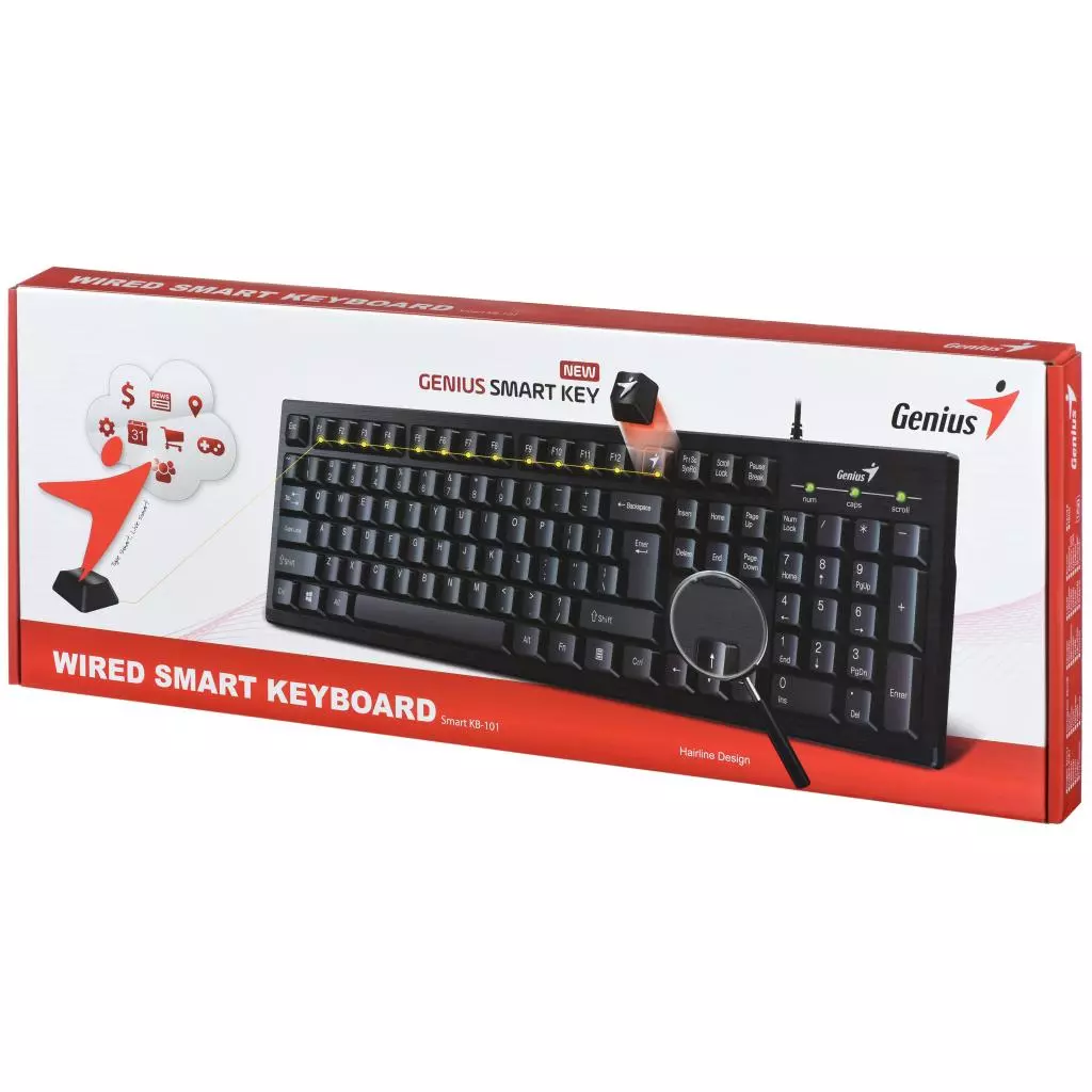 Клавиатура Genius Smart KB-101 USB Black Ukr (31300006410) - 5 Клавиатура Genius Smart KB-101 USB Black Ukr (31300006410) - 5