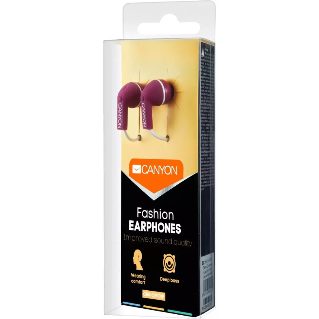 Наушники Canyon fashion earphones Purple (CNS-CEP01P) - 1 Наушники Canyon fashion earphones Purple (CNS-CEP01P) - 1