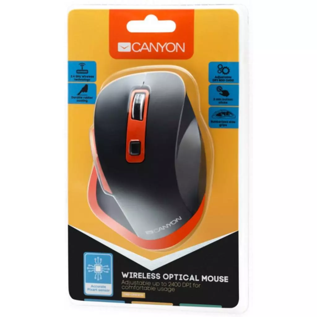Мышка Canyon CNS-CMSW14BO Wireless Black-Orange (CNS-CMSW14BO) - 4 Мышка Canyon CNS-CMSW14BO Wireless Black-Orange (CNS-CMSW14BO) - 4