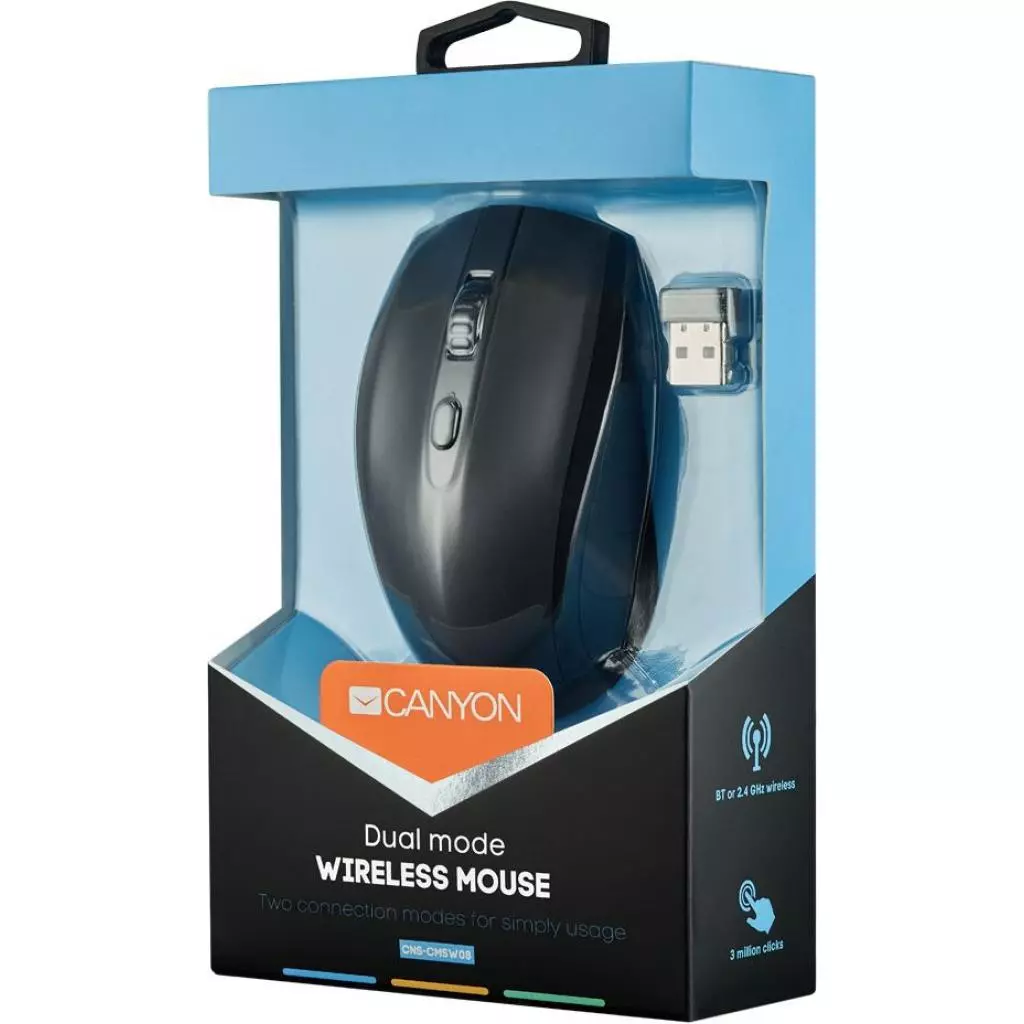 Мышка Canyon CNS-CMSW08B Wireless Black (CNS-CMSW08B) - 3 Мышка Canyon CNS-CMSW08B Wireless Black (CNS-CMSW08B) - 3