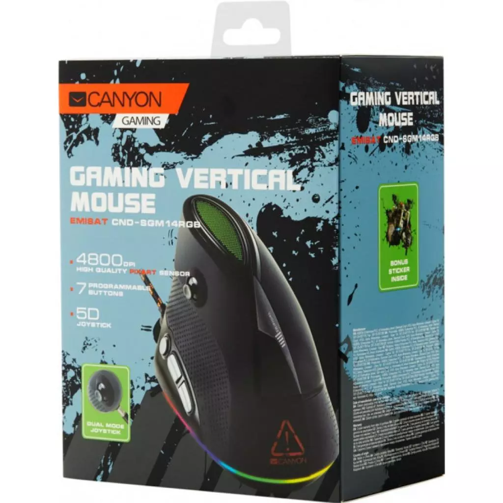 Мышка Canyon Emisat USB Black (CND-SGM14RGB) - 6 Мышка Canyon Emisat USB Black (CND-SGM14RGB) - 6