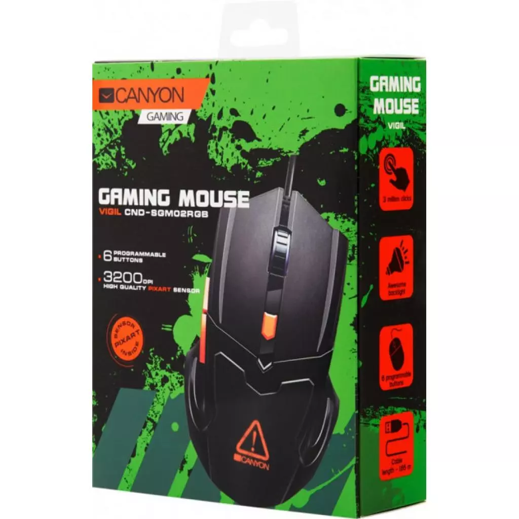 Мышка Canyon Vigil USB Black (CND-SGM02RGB) - 4 Мышка Canyon Vigil USB Black (CND-SGM02RGB) - 4