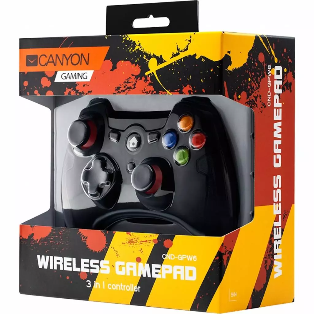 Геймпад Canyon CND-GPW6 Wireless PC/PS3/AndroidBlack (CND-GPW6) - 3 Геймпад Canyon CND-GPW6 Wireless PC/PS3/AndroidBlack (CND-GPW6) - 3