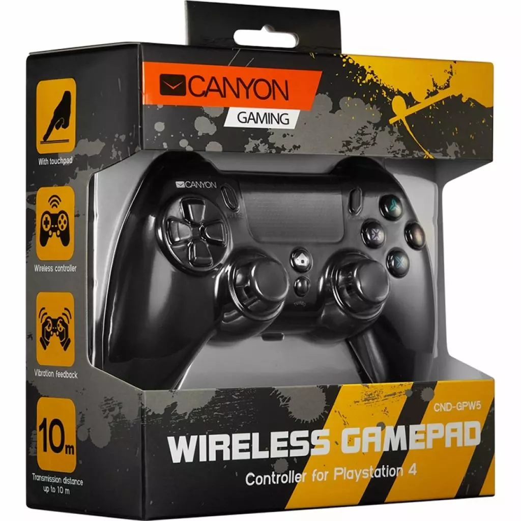 Геймпад Canyon CND-GPW5 Wireless PS4 Black (CND-GPW5) - 3 Геймпад Canyon CND-GPW5 Wireless PS4 Black (CND-GPW5) - 3