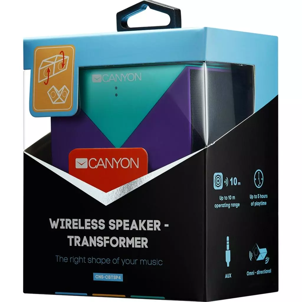 Акустическая система Canyon Transformer Portable Bluetooth Speaker Purple (CNS-CBTSP4GBL) - 4
