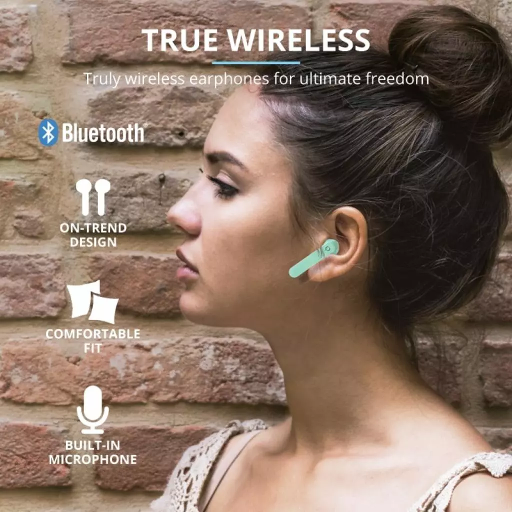 Наушники Trust Primo Touch True Wireless Mic Mint (23781) - 9 Наушники Trust Primo Touch True Wireless Mic Mint (23781) - 9
