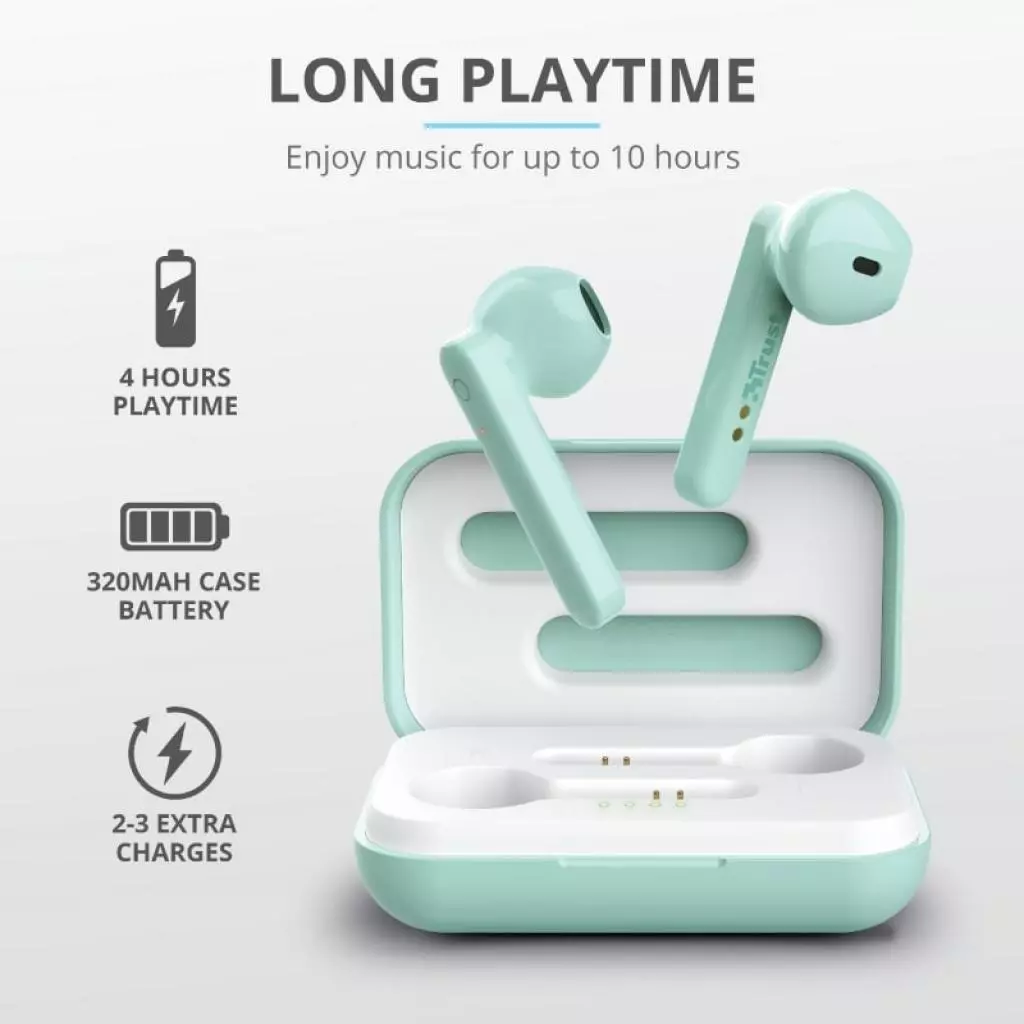 Наушники Trust Primo Touch True Wireless Mic Mint (23781) - 11 Наушники Trust Primo Touch True Wireless Mic Mint (23781) - 11