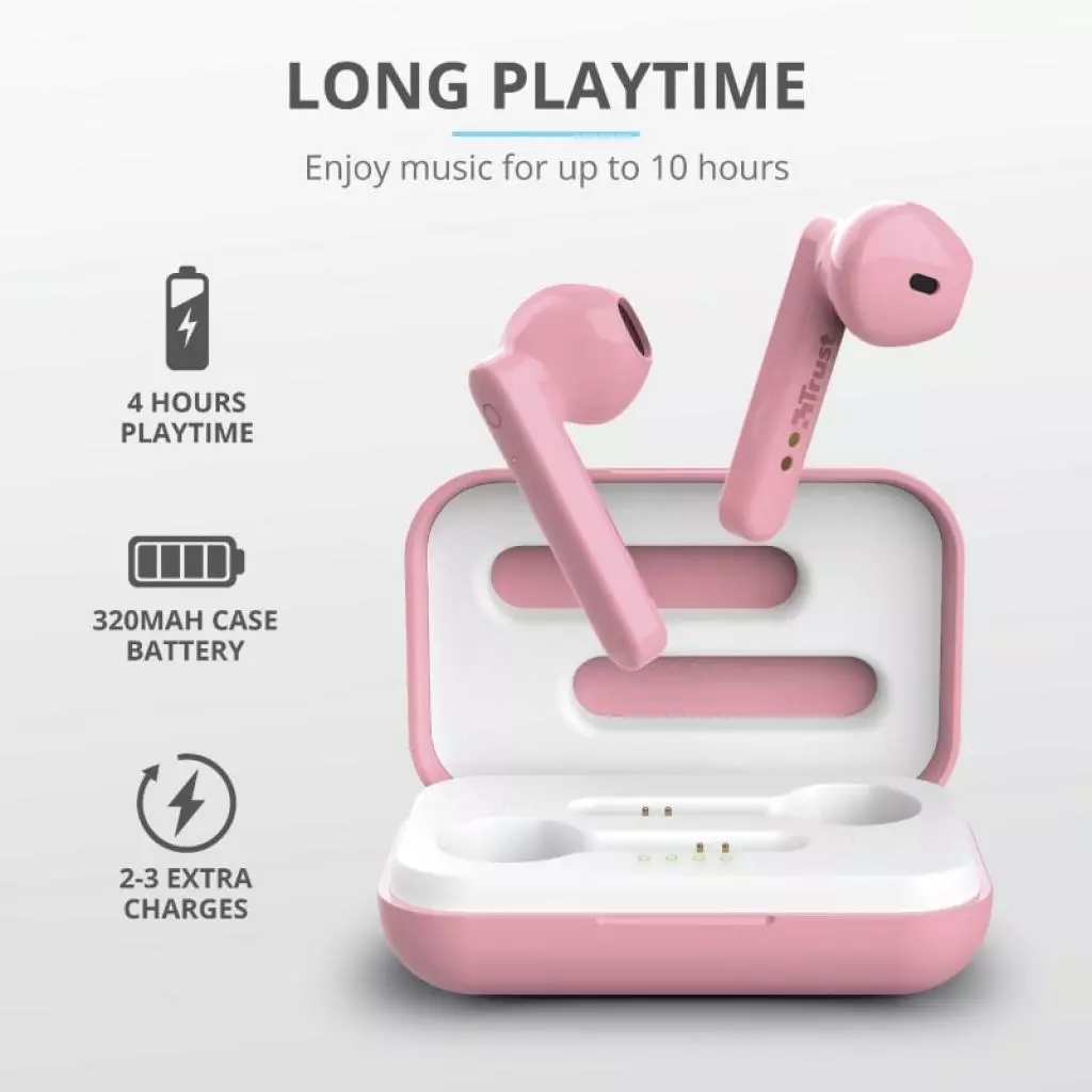 Наушники Trust Primo Touch True Wireless Mic Pink (23782) - 3 Наушники Trust Primo Touch True Wireless Mic Pink (23782) - 3
