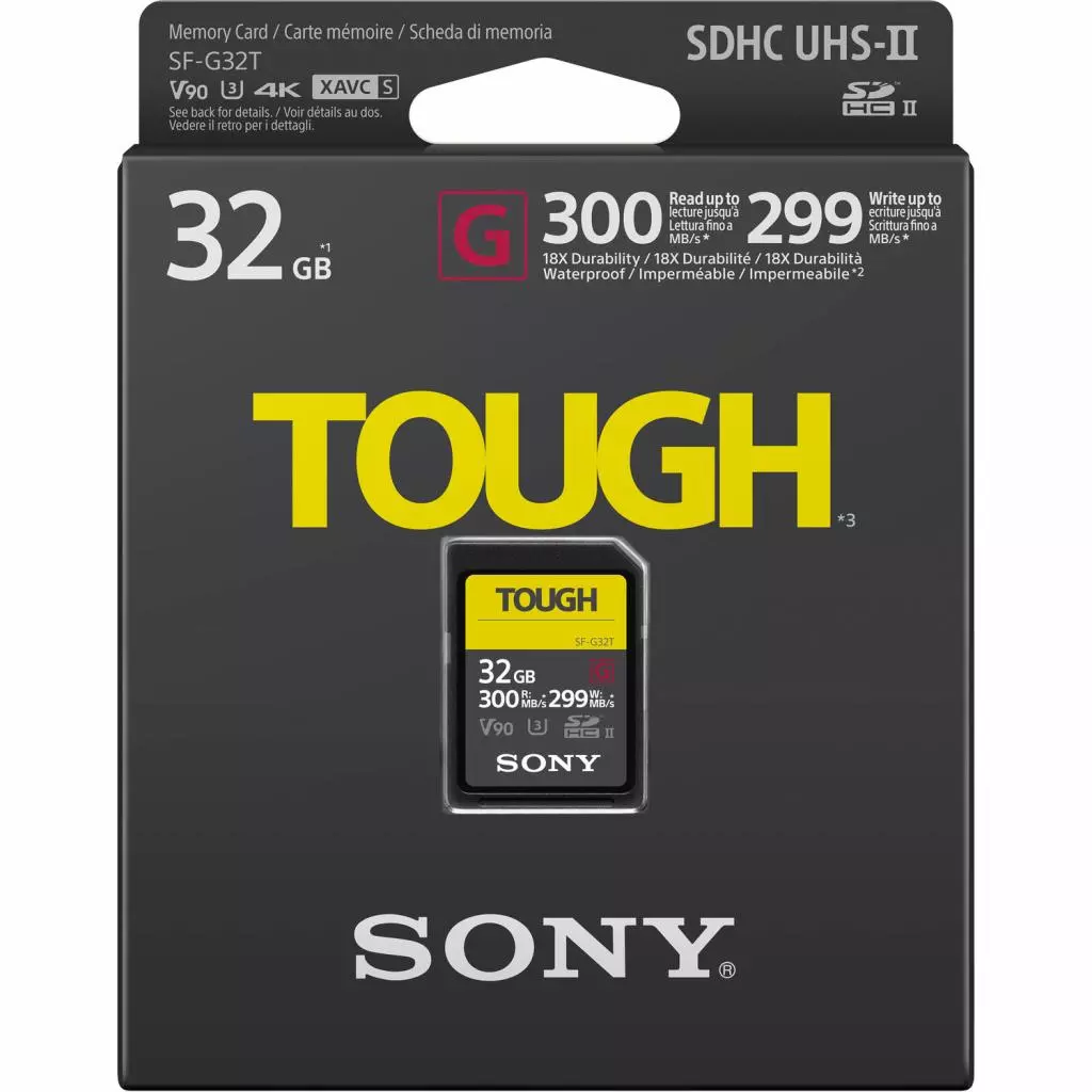 Карта памяти Sony 32GB SDHC class 10 UHS-II U3 V90 Tough (SF-G32T) - 1