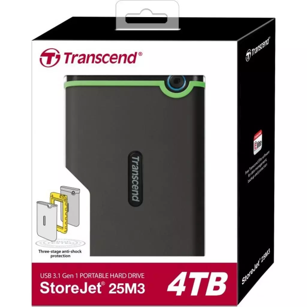 Внешний жесткий диск 2.5" 4TB Transcend (TS4TSJ25M3S) - 2 Внешний жесткий диск 2.5" 4TB Transcend (TS4TSJ25M3S) - 2