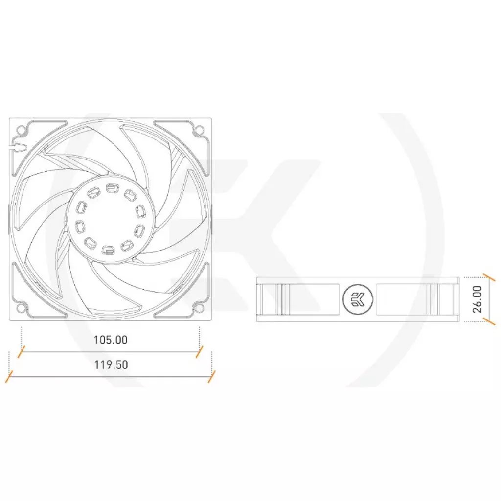 Кулер для корпуса Ekwb EK-Vardar F3-120 (3831109867532) - 4 Кулер для корпуса Ekwb EK-Vardar F3-120 (3831109867532) - 4