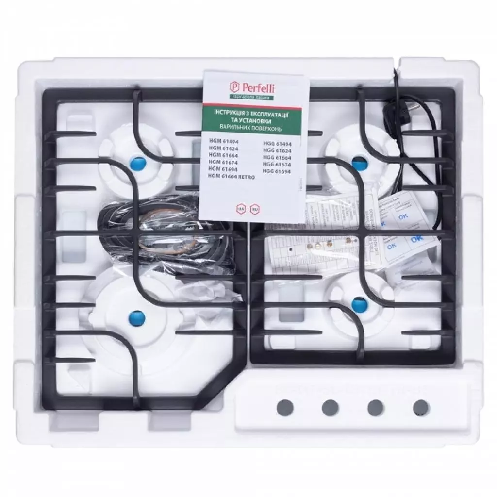 Варочная поверхность Perfelli HGM 61664 WH - 9 Варочная поверхность Perfelli HGM 61664 WH - 9