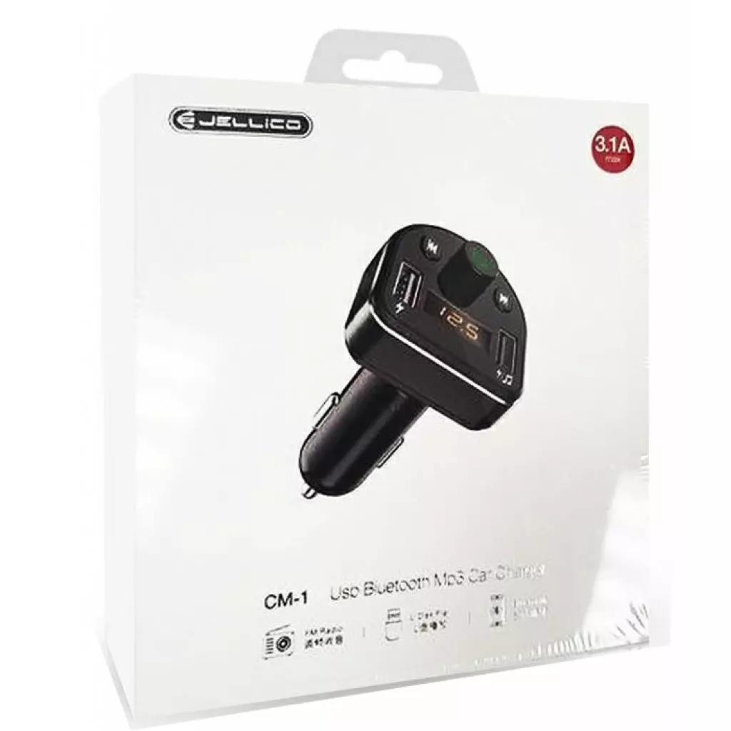 FM модулятор Jellico CM-1 Bluetooth MP3 2USB 3.1А Black (RL058183) - 3 FM модулятор Jellico CM-1 Bluetooth MP3 2USB 3.1А Black (RL058183) - 3
