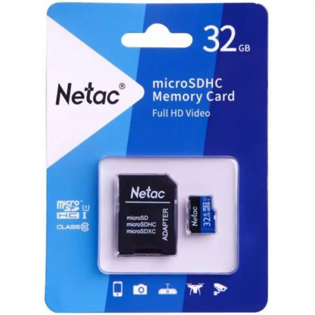 Карта памяти Netac 32GB microSD class 10 UHS-I U1 (NT02P500STN-032G-R) - 1 Карта памяти Netac 32GB microSD class 10 UHS-I U1 (NT02P500STN-032G-R) - 1