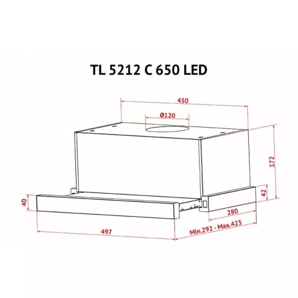Вытяжка кухонная Perfelli TL 5212 C WH 650 LED - 3 Вытяжка кухонная Perfelli TL 5212 C WH 650 LED - 3