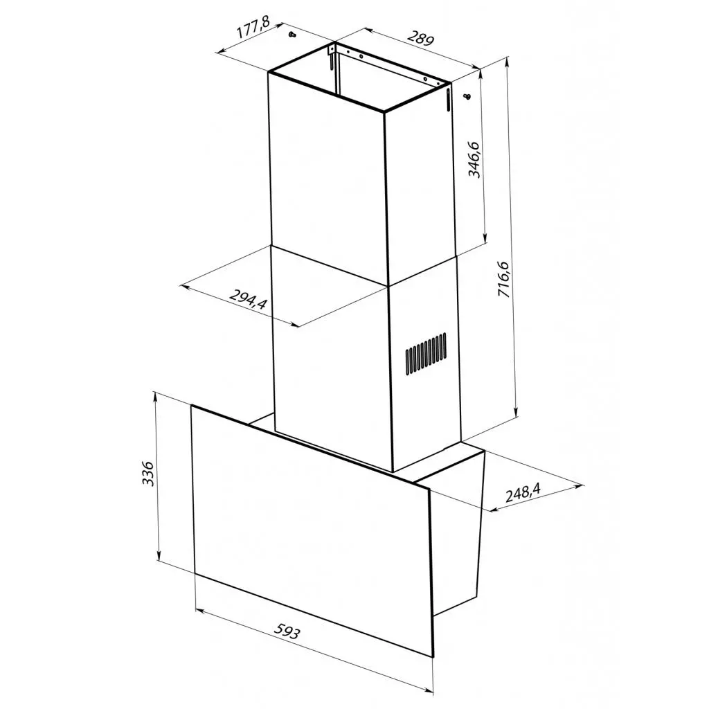 Вытяжка кухонная Pyramida V2-60 WH - 7 Вытяжка кухонная Pyramida V2-60 WH - 7