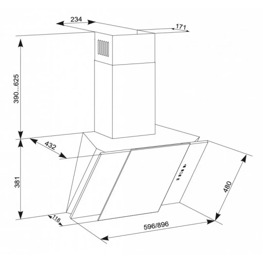 Вытяжка кухонная Eleyus Vesta A 1200 LED SMD 60 S BL (VestaA1200LEDSMD60SBL) - 5 Вытяжка кухонная Eleyus Vesta A 1200 LED SMD 60 S BL (VestaA1200LEDSMD60SBL) - 5