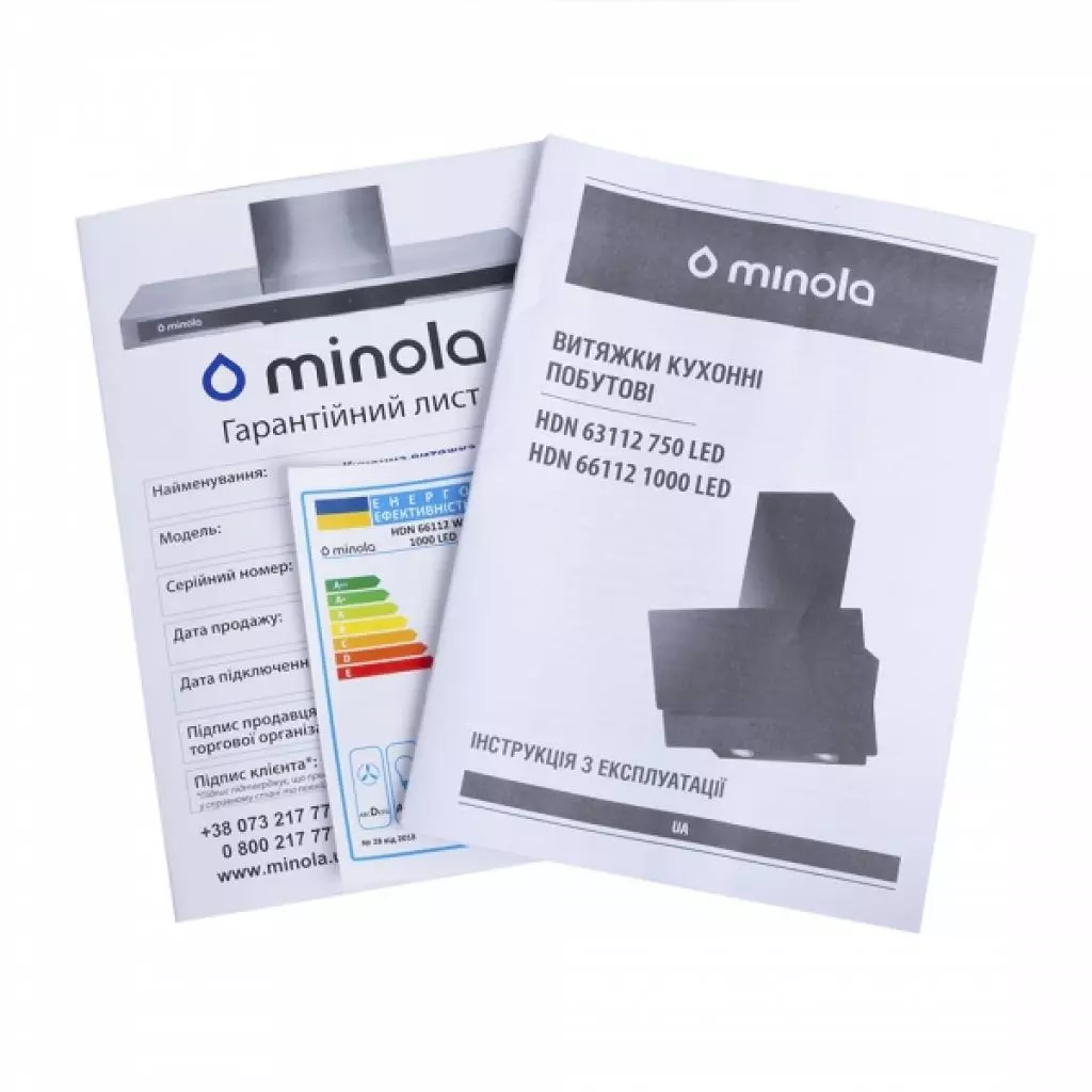 Вытяжка кухонная Minola HDN 66112 WH 1000 LED - 9 Вытяжка кухонная Minola HDN 66112 WH 1000 LED - 9