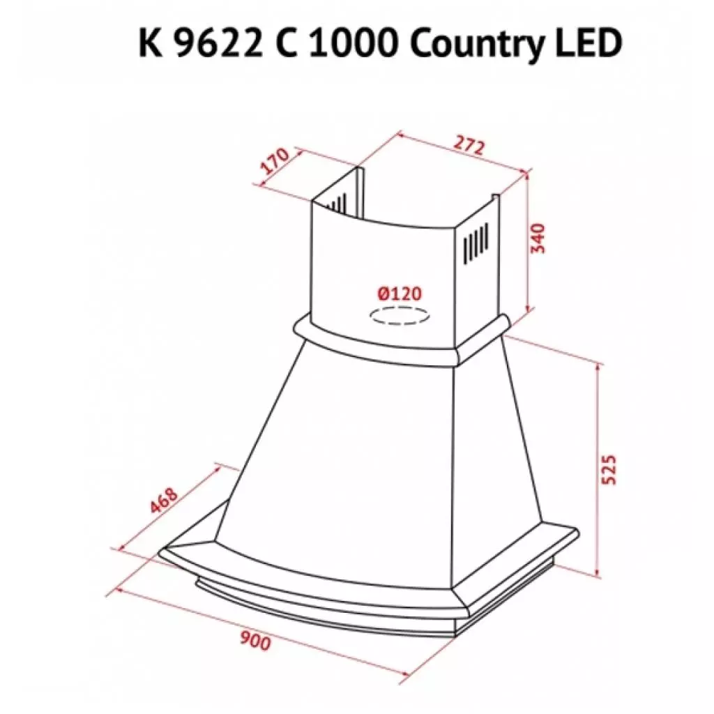 Вытяжка кухонная Perfelli K 9622 C IV 1000 COUNTRY LED - 10 Вытяжка кухонная Perfelli K 9622 C IV 1000 COUNTRY LED - 10