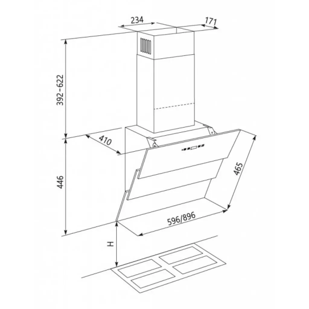 Вытяжка кухонная Eleyus Troy 1200 LED SMD 60 BG (Troy1200LEDSMD60BG) - 8 Вытяжка кухонная Eleyus Troy 1200 LED SMD 60 BG (Troy1200LEDSMD60BG) - 8