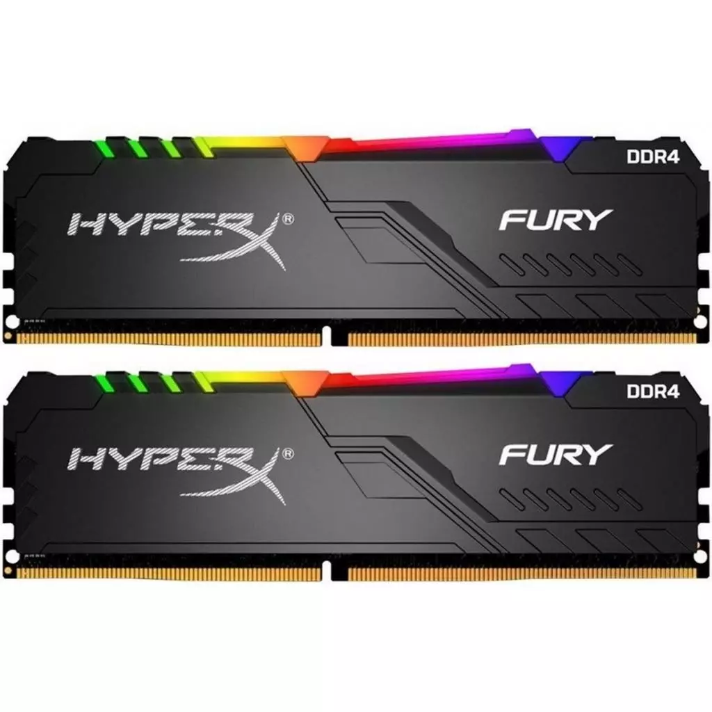 Модуль памяти для компьютера DDR4 64GB (2x32GB) 3600 MHz HyperX Fury RGB Black Kingston Fury (ex.HyperX) (HX436C18FB3AK2/64)