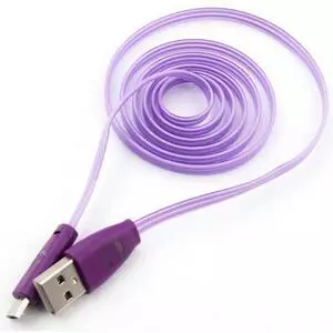 Дата кабель Dengos USB 2.0 AM to Micro 5P 1.0m (PLS-M-LED-PLSK-PURPLE)