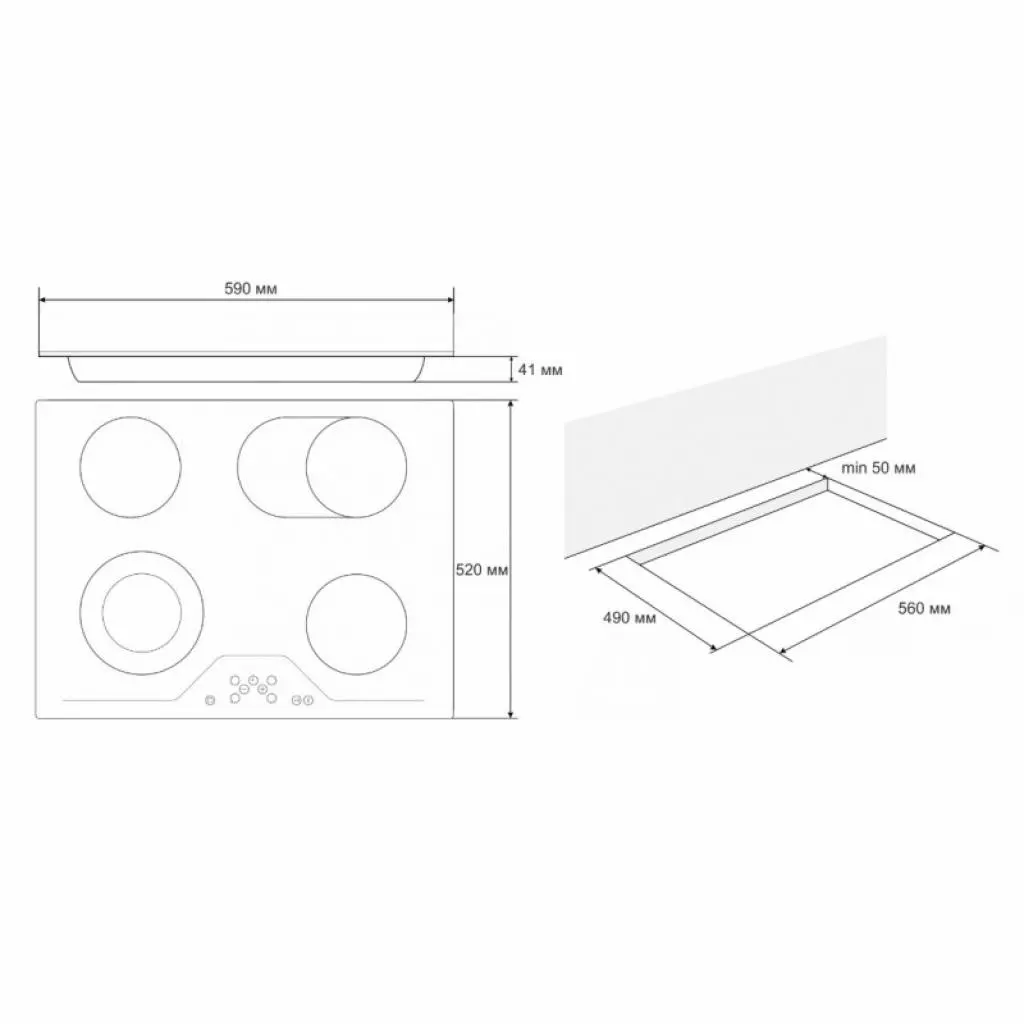Варочная поверхность Eleyus OLIVIA 60 BL V - 3