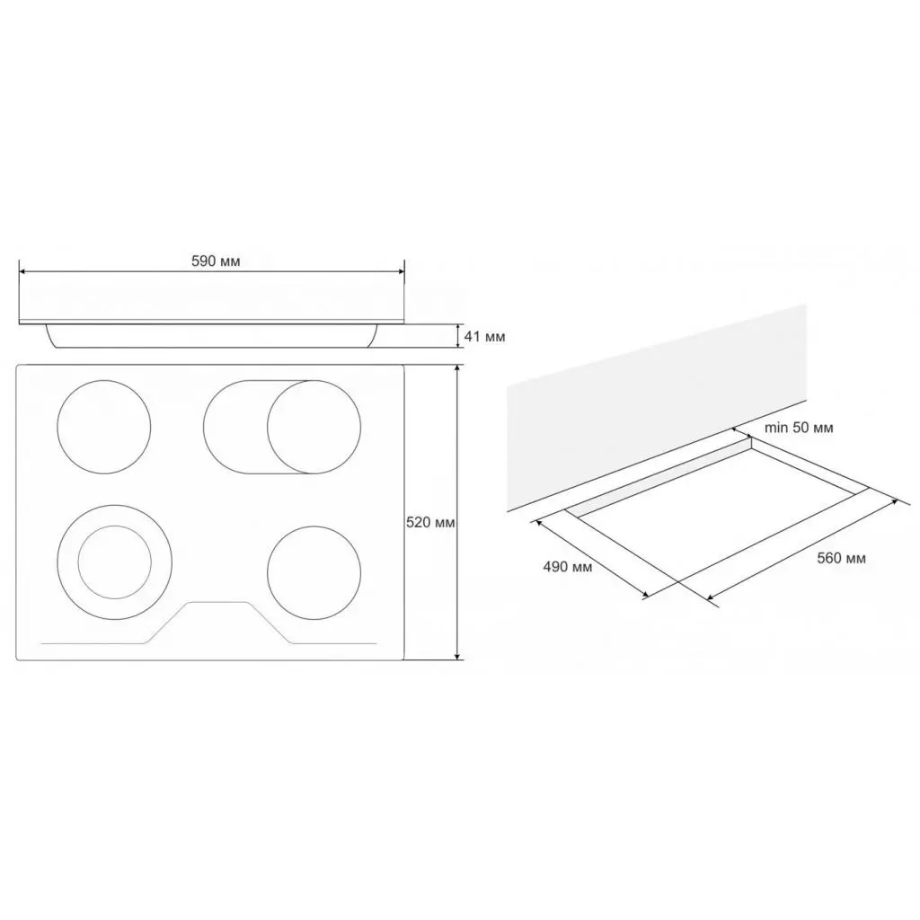 Варочная поверхность Eleyus FELICIA 60 BL V - 4 Варочная поверхность Eleyus FELICIA 60 BL V - 4