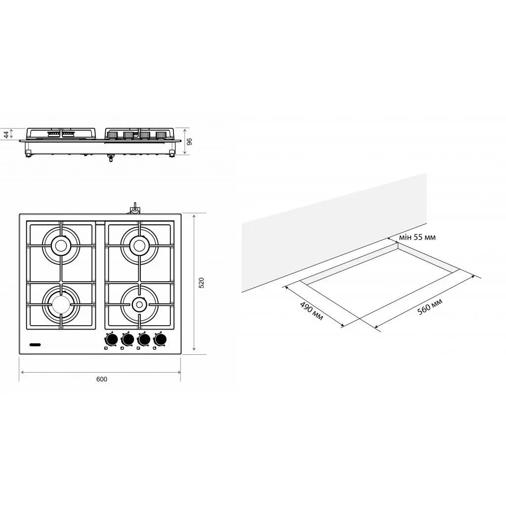 Варочная поверхность Eleyus INGA 60 WH CF - 9 Варочная поверхность Eleyus INGA 60 WH CF - 9
