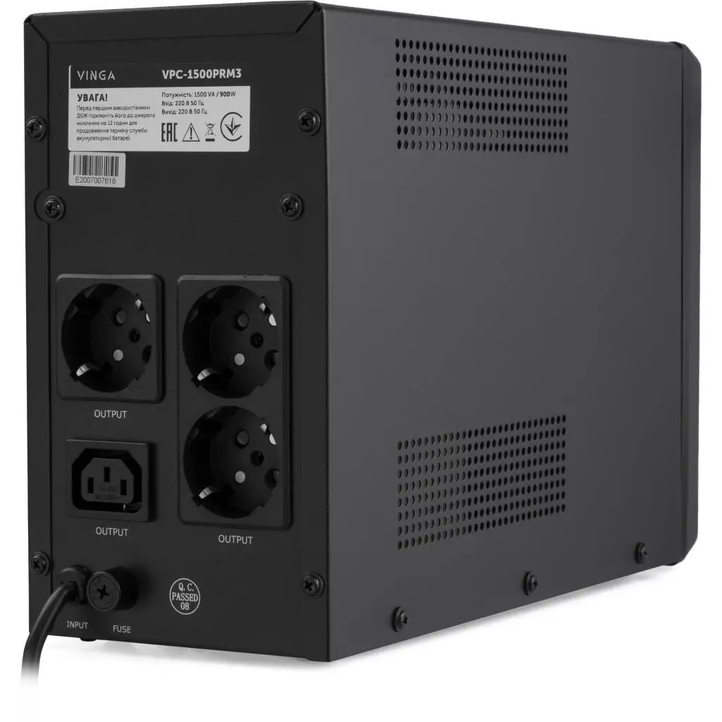 Источник бесперебойного питания Vinga LCD 1500VA metal case ( VPC-1500PRM3 ) (VPC-1500PRM3) - 3 Источник бесперебойного питания Vinga LCD 1500VA metal case ( VPC-1500PRM3 ) (VPC-1500PRM3) - 3