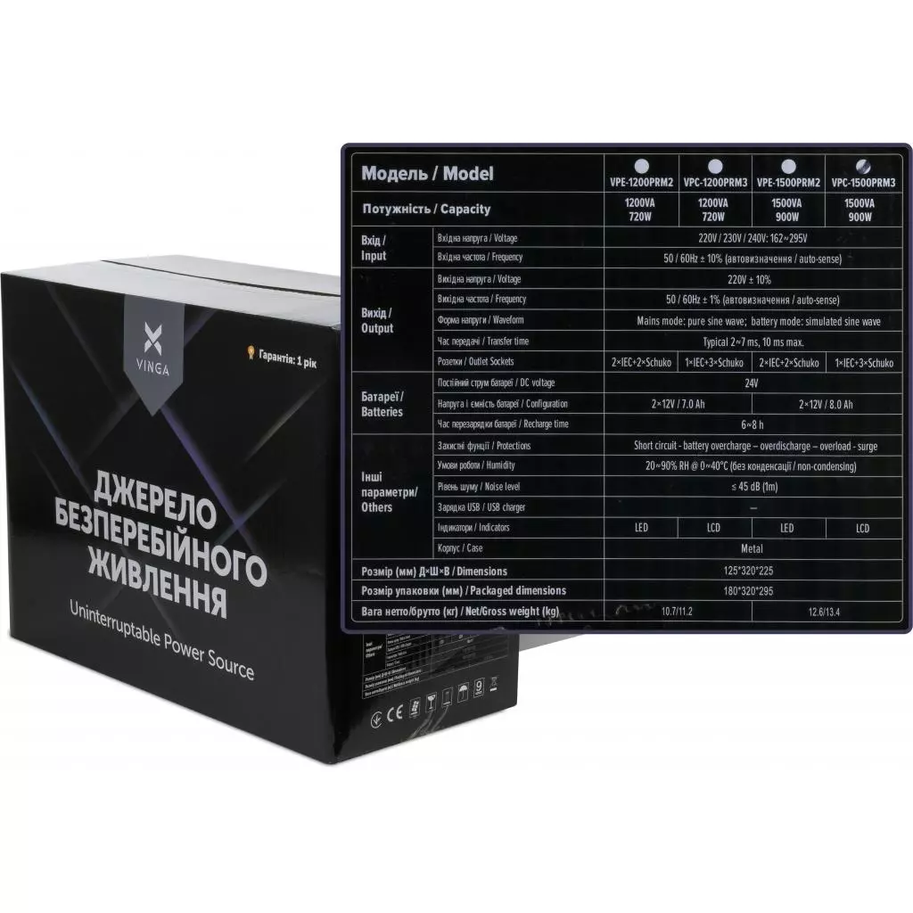 Источник бесперебойного питания Vinga LCD 1500VA metal case ( VPC-1500PRM3 ) (VPC-1500PRM3) - 5 Источник бесперебойного питания Vinga LCD 1500VA metal case ( VPC-1500PRM3 ) (VPC-1500PRM3) - 5