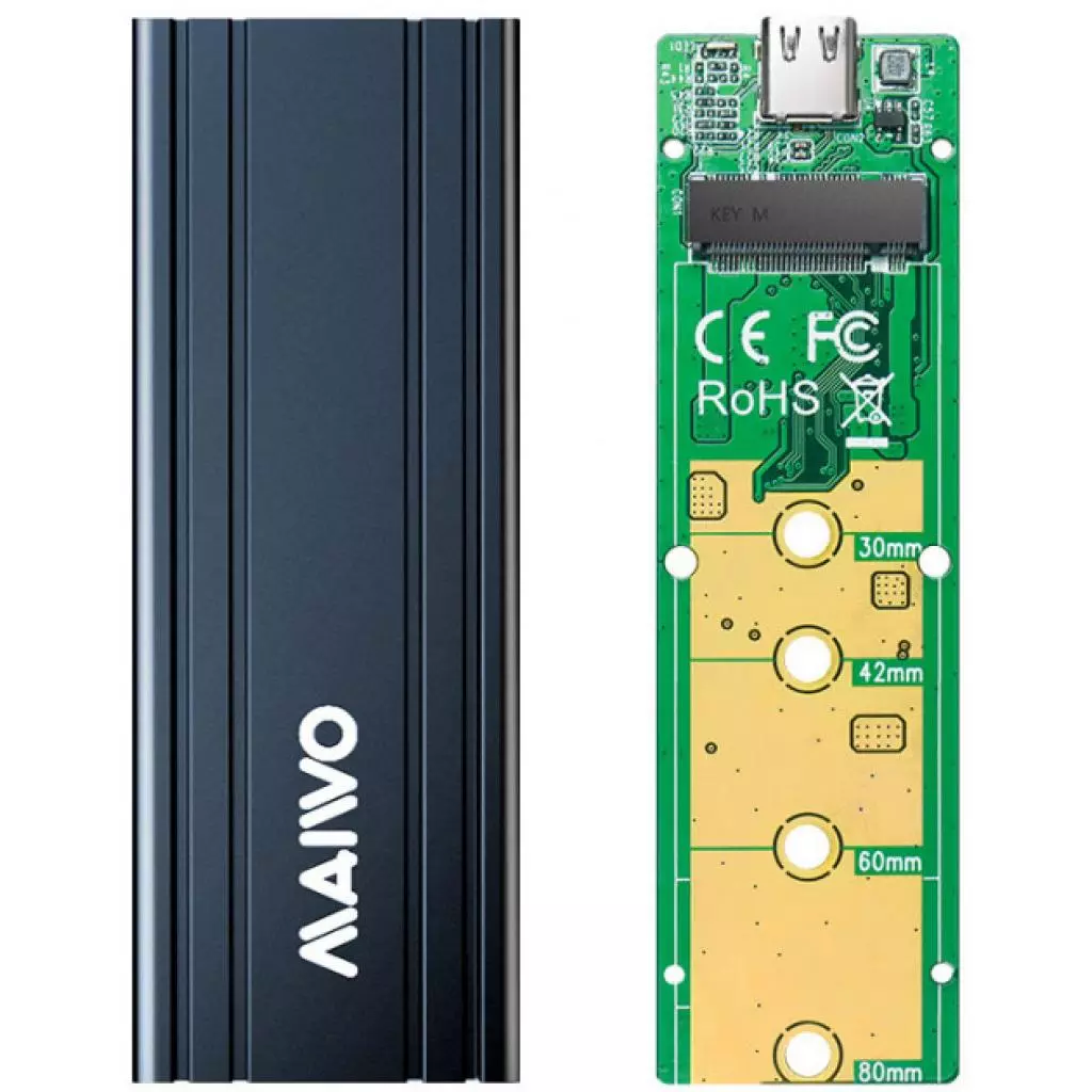 Карман внешний Maiwo M.2 SSD NVMe (PCIe) — USB 3.1 Type-C (K1686P space grey) - 5 Карман внешний Maiwo M.2 SSD NVMe (PCIe) — USB 3.1 Type-C (K1686P space grey) - 5