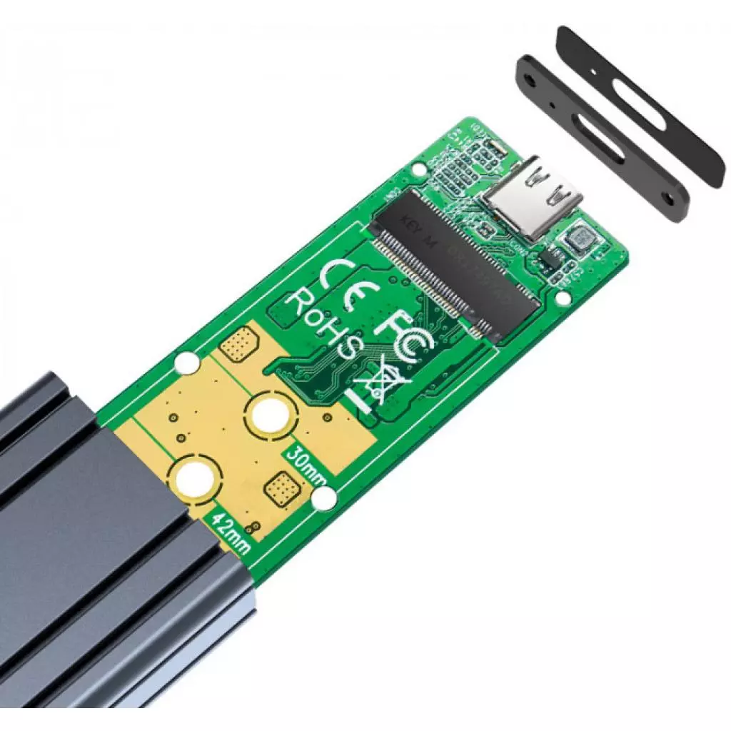 Карман внешний Maiwo M.2 SSD NVMe (PCIe) — USB 3.1 Type-C (K1686P space grey) - 7 Карман внешний Maiwo M.2 SSD NVMe (PCIe) — USB 3.1 Type-C (K1686P space grey) - 7
